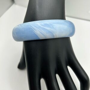 Blue Swirl Matte Lucite Bangle